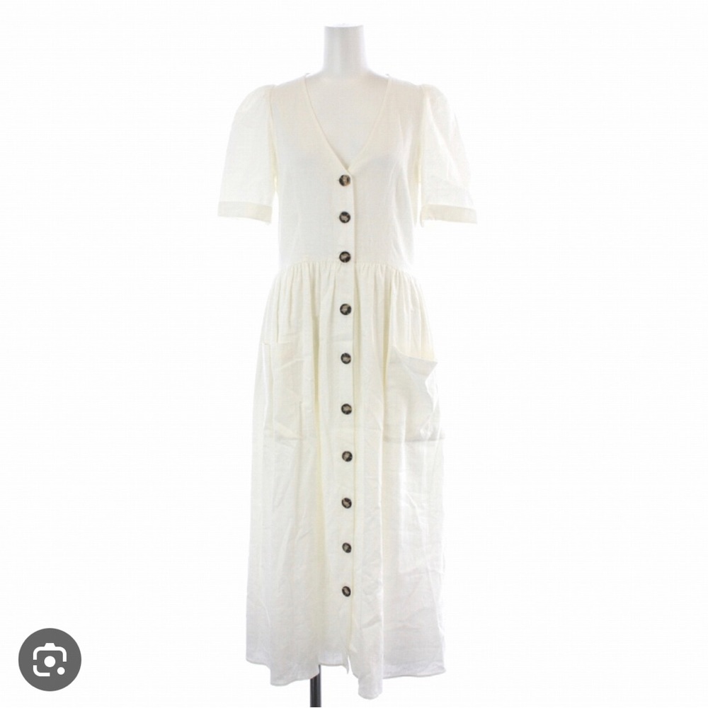 NWT ZARA ECRU MIDI LINEN DRESS WITH BUTTONS, ZARA SOLD OUT EVERYWHERE!